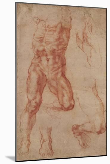 Studies for Haman-Michelangelo-Mounted Art Print