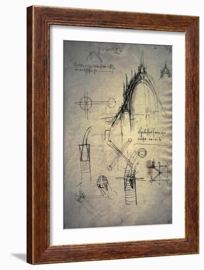 Studies for Lantern of Cathedral, Codex Trivulzianus, 1478-1490-Leonardo da Vinci-Framed Giclee Print