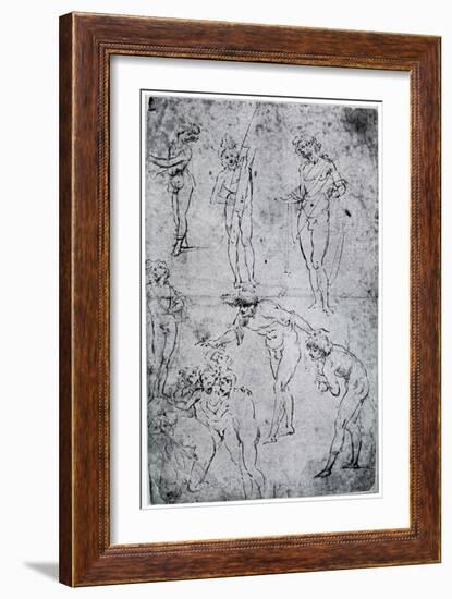 Studies for the Adoration of the Magi, 15th Century-Leonardo da Vinci-Framed Giclee Print