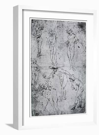 Studies for the Adoration of the Magi, 15th Century-Leonardo da Vinci-Framed Giclee Print