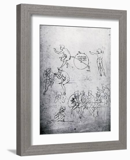 Studies for the Adoration of the Magi and the Last Supper, 15th Century-Leonardo da Vinci-Framed Giclee Print