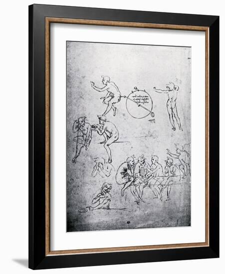 Studies for the Adoration of the Magi and the Last Supper, 15th Century-Leonardo da Vinci-Framed Giclee Print