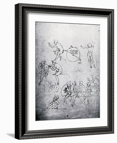 Studies for the Adoration of the Magi and the Last Supper, 15th Century-Leonardo da Vinci-Framed Giclee Print