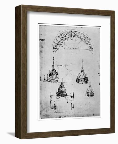 Studies for the Central Cupola of Milan Cathedral, Late 15th Century-Leonardo da Vinci-Framed Giclee Print