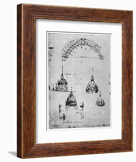 Studies for the Central Cupola of Milan Cathedral, Late 15th Century-Leonardo da Vinci-Framed Giclee Print