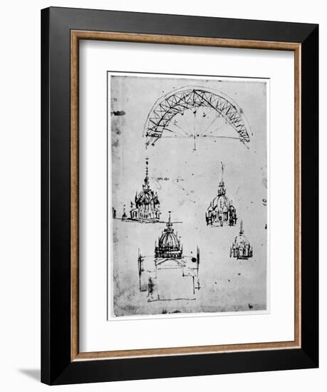 Studies for the Central Cupola of Milan Cathedral, Late 15th Century-Leonardo da Vinci-Framed Giclee Print