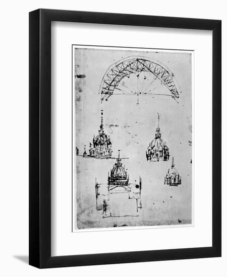 Studies for the Central Cupola of Milan Cathedral, Late 15th Century-Leonardo da Vinci-Framed Giclee Print