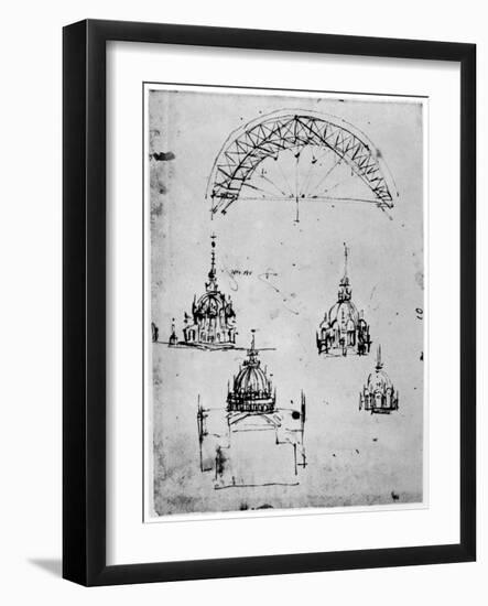 Studies for the Central Cupola of Milan Cathedral, Late 15th Century-Leonardo da Vinci-Framed Giclee Print