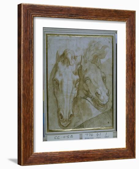 Studies for the Heads of Two Horses-null-Framed Giclee Print