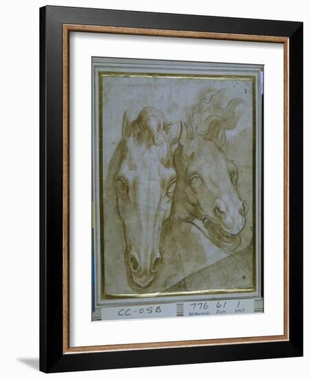 Studies for the Heads of Two Horses-null-Framed Giclee Print