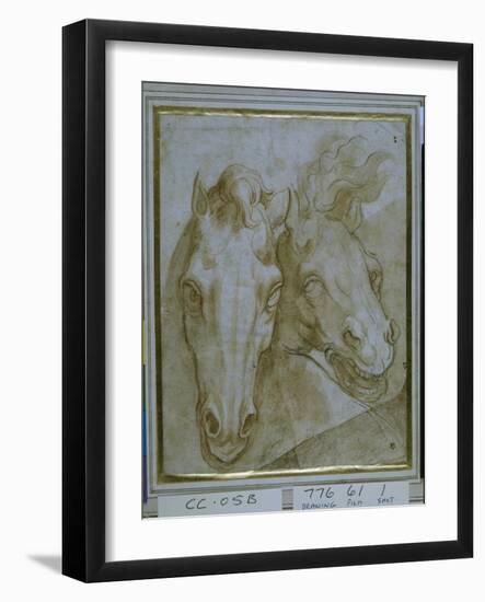 Studies for the Heads of Two Horses-null-Framed Giclee Print