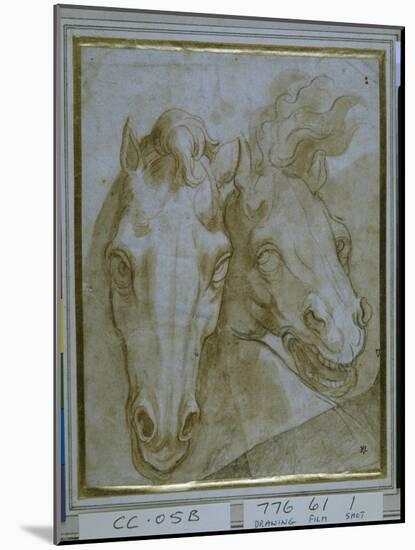 Studies for the Heads of Two Horses-null-Mounted Giclee Print