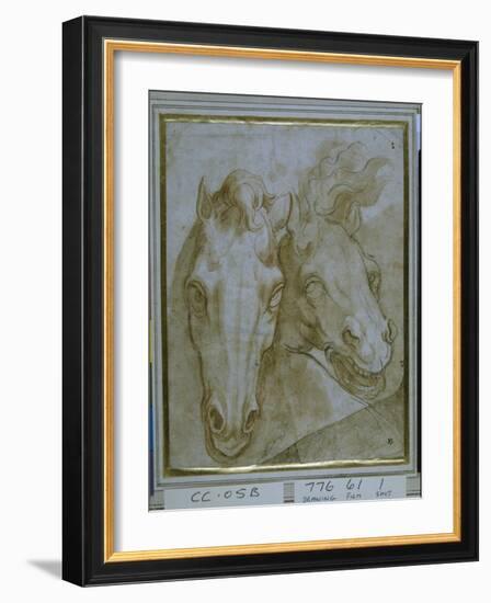 Studies for the Heads of Two Horses-null-Framed Giclee Print