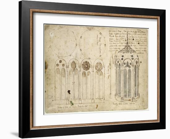 Studies for the Lantern in 'The Light of the World', 1851-52 ( Pen & Brown Ink over Graphite on Dis-William Holman Hunt-Framed Giclee Print