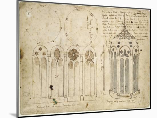 Studies for the Lantern in 'The Light of the World', 1851-52 ( Pen & Brown Ink over Graphite on Dis-William Holman Hunt-Mounted Giclee Print