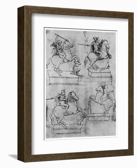 Studies for the Sforza Monument, C1488-1493-Leonardo da Vinci-Framed Giclee Print