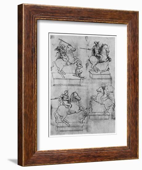 Studies for the Sforza Monument, C1488-1493-Leonardo da Vinci-Framed Giclee Print