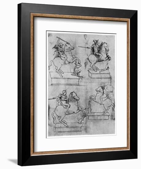 Studies for the Sforza Monument, C1488-1493-Leonardo da Vinci-Framed Giclee Print