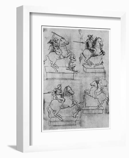 Studies for the Sforza Monument, C1488-1493-Leonardo da Vinci-Framed Giclee Print