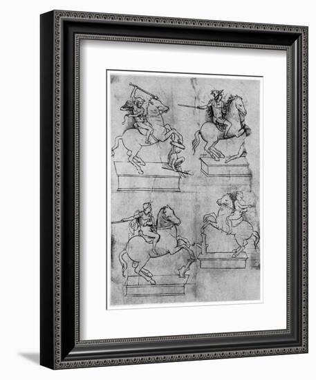 Studies for the Sforza Monument, C1488-1493-Leonardo da Vinci-Framed Giclee Print