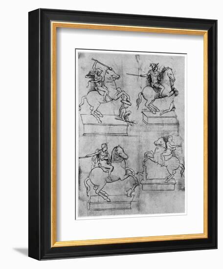 Studies for the Sforza Monument, C1488-1493-Leonardo da Vinci-Framed Giclee Print