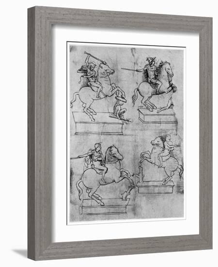 Studies for the Sforza Monument, C1488-1493-Leonardo da Vinci-Framed Giclee Print