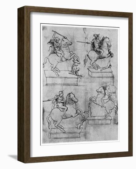 Studies for the Sforza Monument, C1488-1493-Leonardo da Vinci-Framed Giclee Print