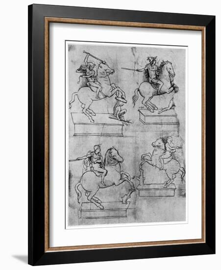 Studies for the Sforza Monument, C1488-1493-Leonardo da Vinci-Framed Giclee Print