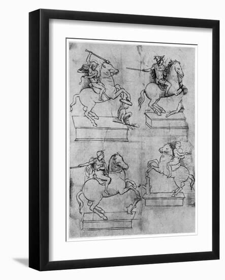 Studies for the Sforza Monument, C1488-1493-Leonardo da Vinci-Framed Giclee Print