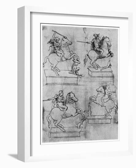 Studies for the Sforza Monument, C1488-1493-Leonardo da Vinci-Framed Giclee Print