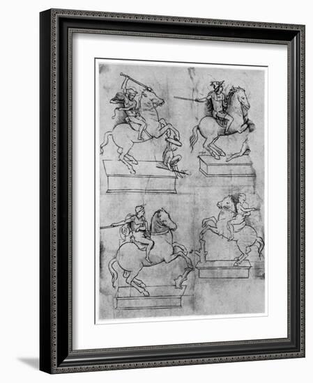 Studies for the Sforza Monument, C1488-1493-Leonardo da Vinci-Framed Giclee Print