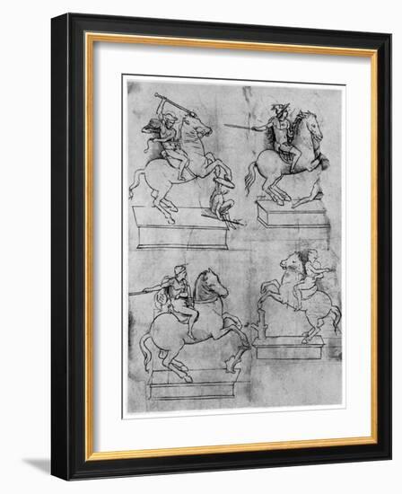 Studies for the Sforza Monument, C1488-1493-Leonardo da Vinci-Framed Giclee Print