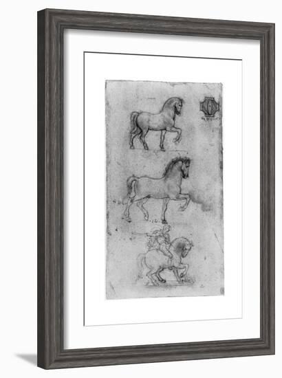 Studies for the Trivulzio Monument, C1508-Leonardo da Vinci-Framed Giclee Print