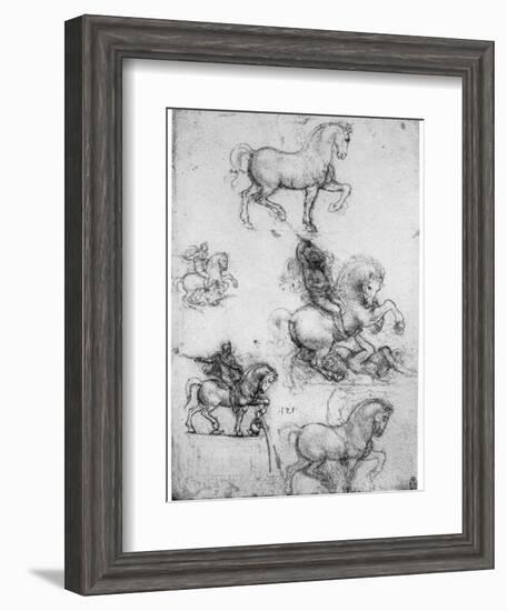 Studies for the Trivulzio Monument, C1508-Leonardo da Vinci-Framed Giclee Print