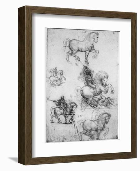 Studies for the Trivulzio Monument, C1508-Leonardo da Vinci-Framed Giclee Print