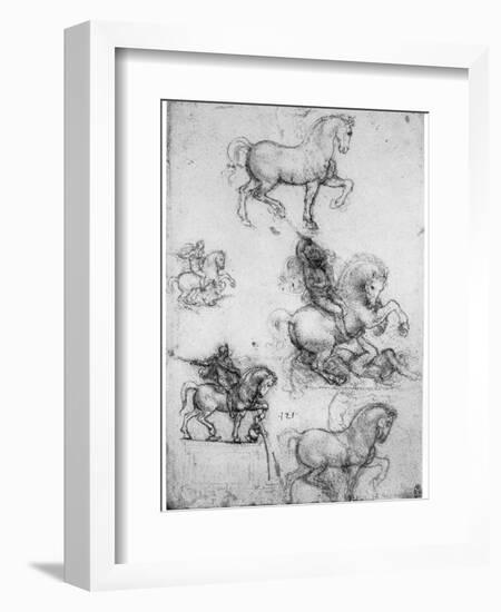 Studies for the Trivulzio Monument, C1508-Leonardo da Vinci-Framed Giclee Print