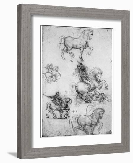 Studies for the Trivulzio Monument, C1508-Leonardo da Vinci-Framed Giclee Print