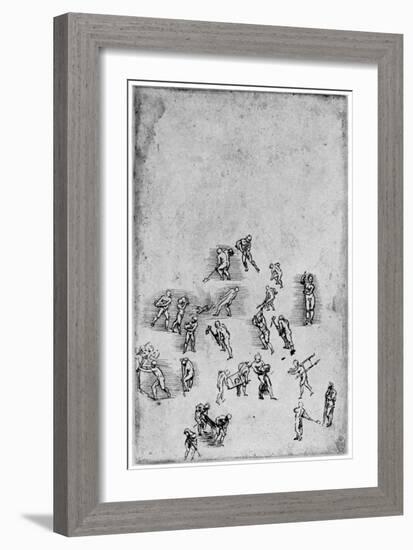 Studies in Movement, Late 15th or Early 16th Century-Leonardo da Vinci-Framed Giclee Print