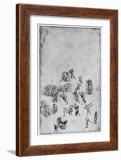 Studies in Movement, Late 15th or Early 16th Century-Leonardo da Vinci-Framed Giclee Print