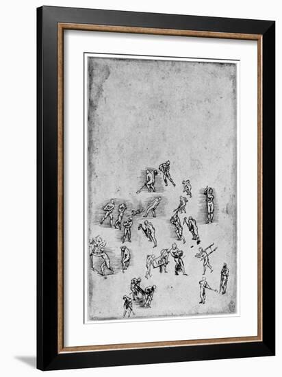 Studies in Movement, Late 15th or Early 16th Century-Leonardo da Vinci-Framed Giclee Print