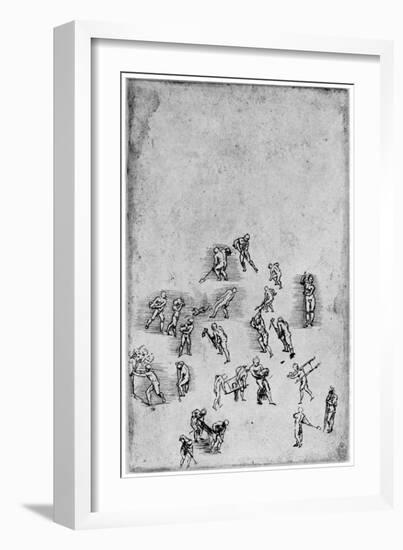 Studies in Movement, Late 15th or Early 16th Century-Leonardo da Vinci-Framed Giclee Print