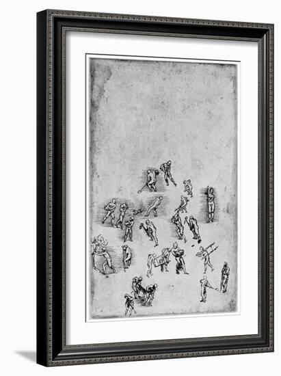 Studies in Movement, Late 15th or Early 16th Century-Leonardo da Vinci-Framed Giclee Print