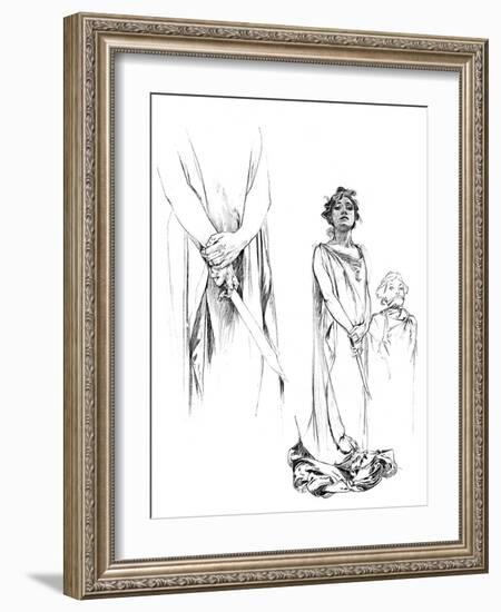 Studies in Pencil for the Medee Poster, 1899-Alphonse Mucha-Framed Giclee Print