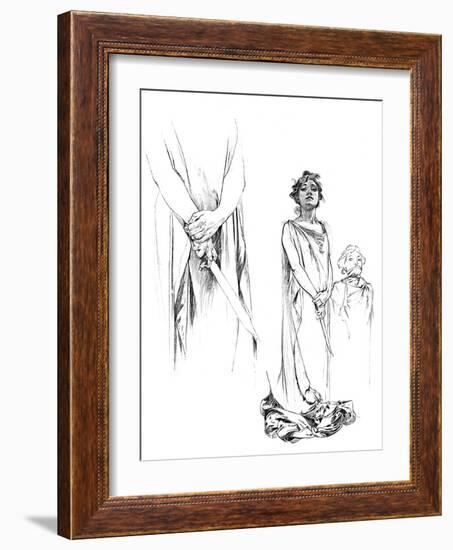 Studies in Pencil for the Medee Poster, 1899-Alphonse Mucha-Framed Giclee Print