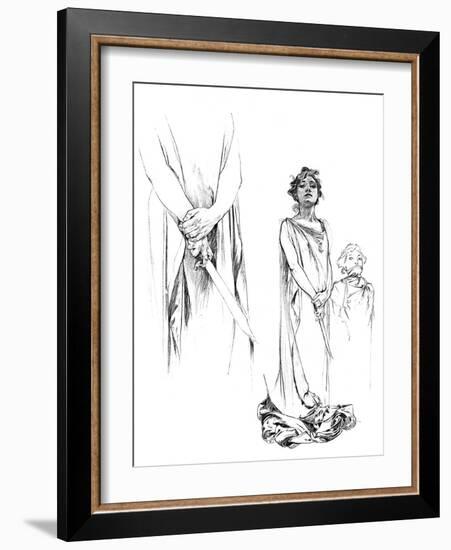 Studies in Pencil for the Medee Poster, 1899-Alphonse Mucha-Framed Giclee Print