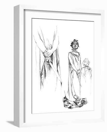 Studies in Pencil for the Medee Poster, 1899-Alphonse Mucha-Framed Giclee Print