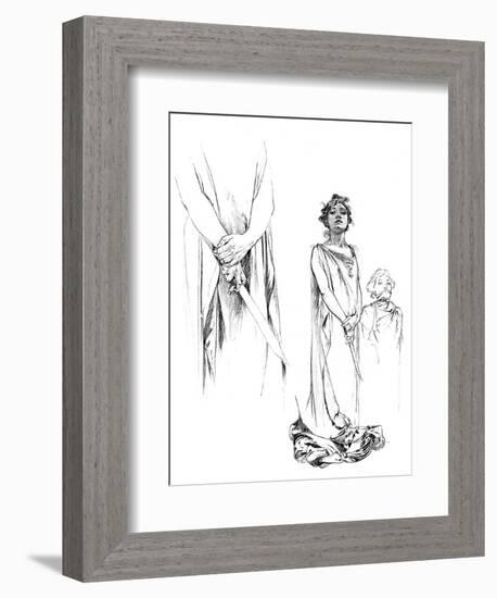 Studies in Pencil for the Medee Poster, 1899-Alphonse Mucha-Framed Giclee Print