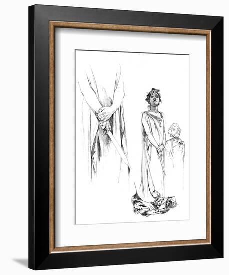 Studies in Pencil for the Medee Poster, 1899-Alphonse Mucha-Framed Giclee Print