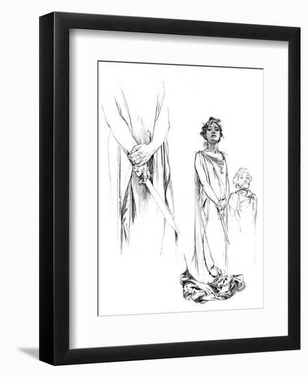 Studies in Pencil for the Medee Poster, 1899-Alphonse Mucha-Framed Giclee Print