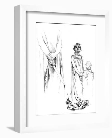 Studies in Pencil for the Medee Poster, 1899-Alphonse Mucha-Framed Giclee Print